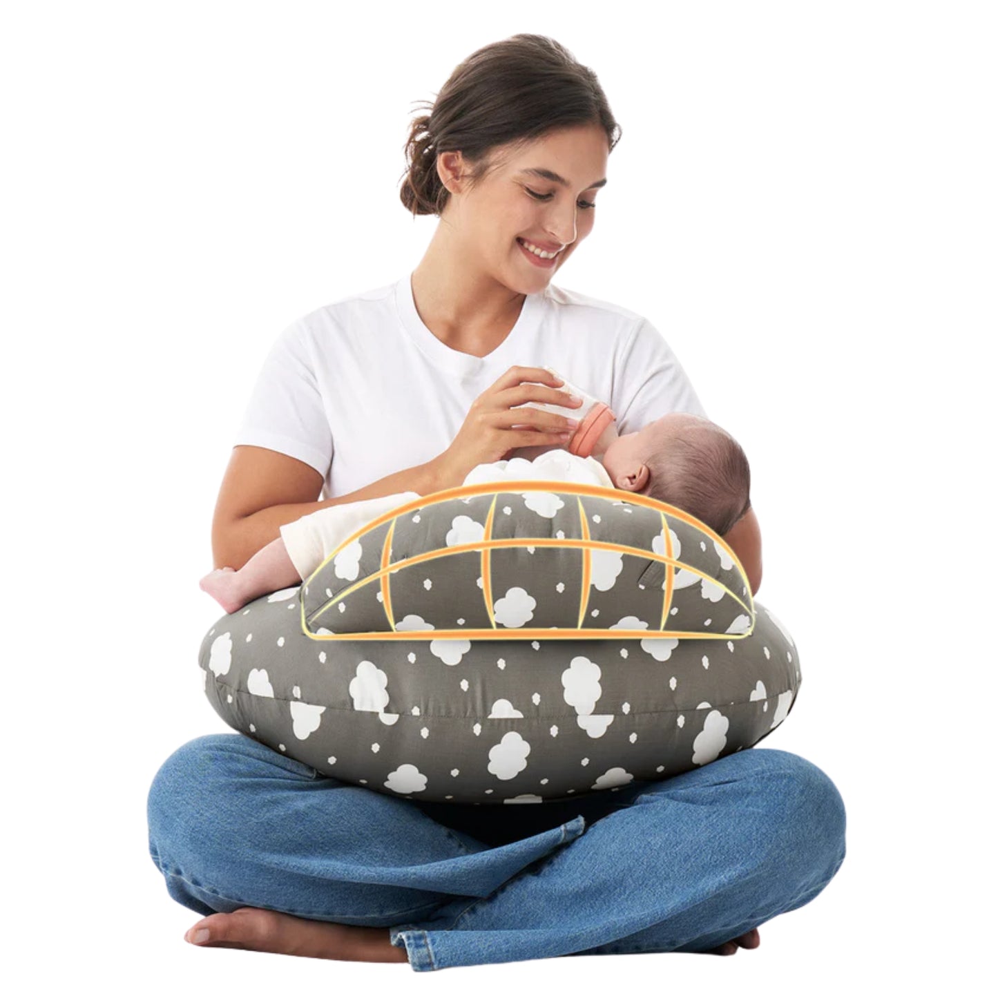 Momcozy Adjustable Nursing Pillow, Grey