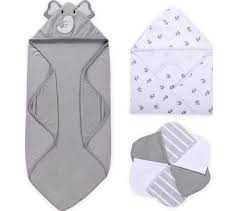 Momcozy Hooded Towels & Washcloths Set