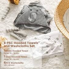 Momcozy Hooded Towels & Washcloths Set