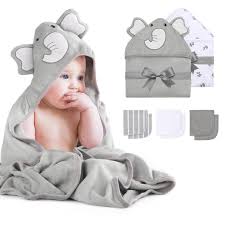 Momcozy Hooded Towels & Washcloths Set