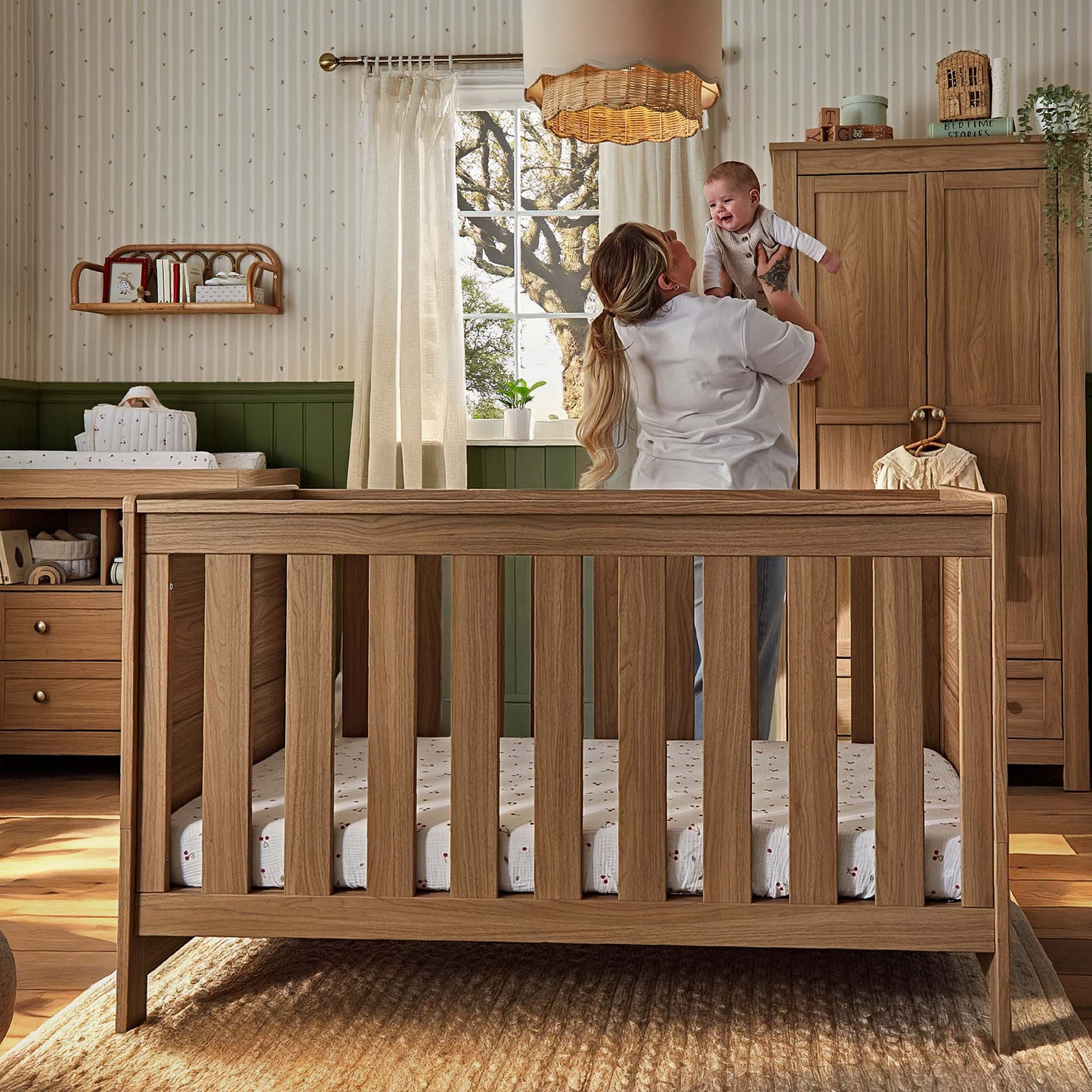 CuddleCo Burford Cot Bed, Oak