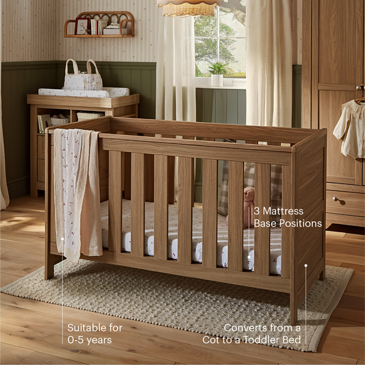 CuddleCo Burford 2 Piece Nursery Furniture Set - Oak