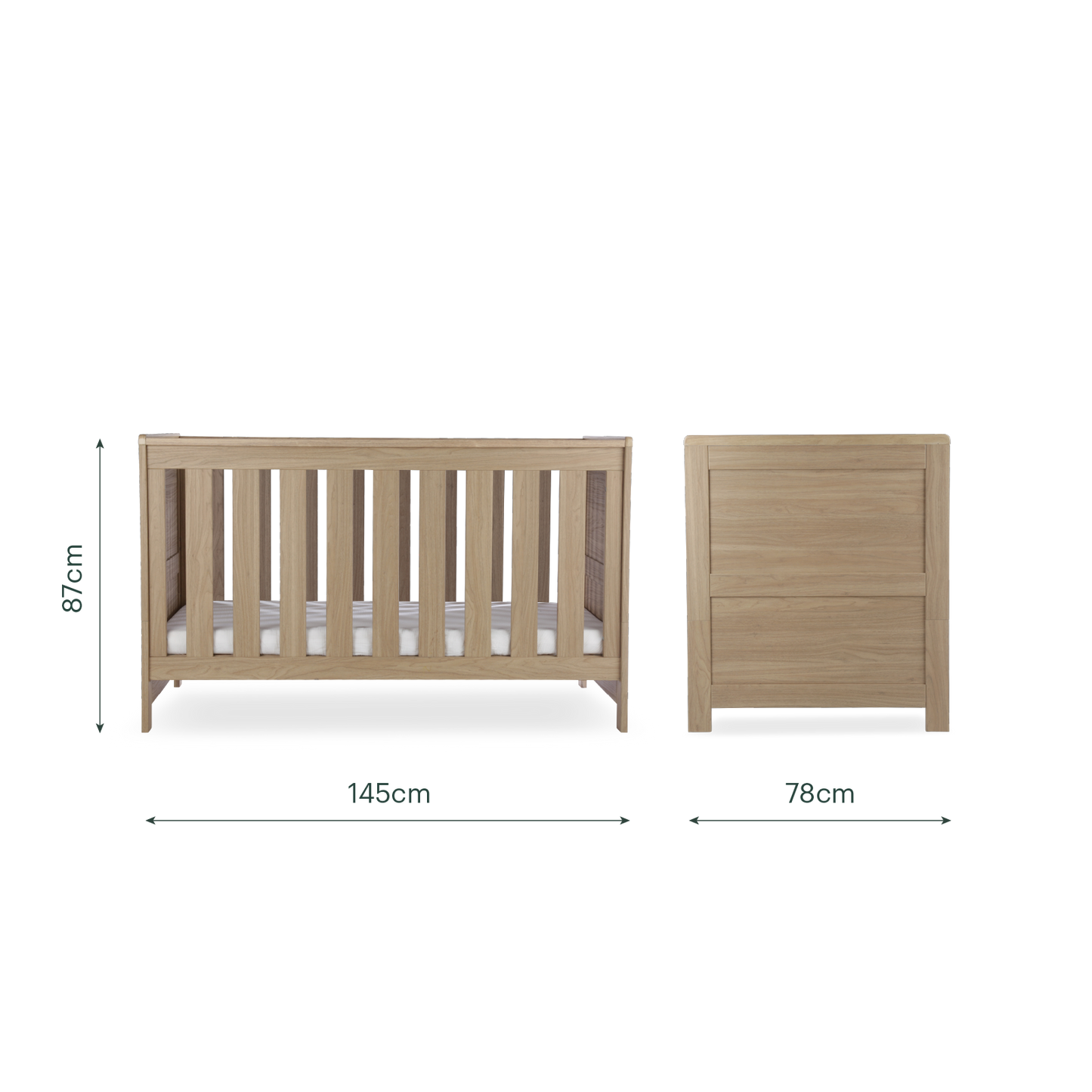 CuddleCo Burford 2 Piece Nursery Furniture Set - Oak