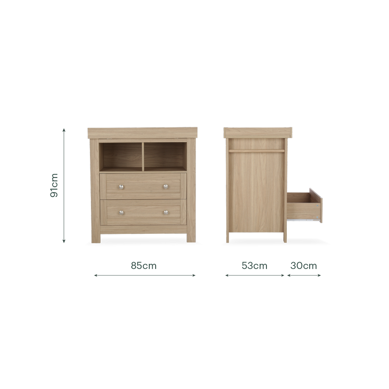 CuddleCo Burford 2 Piece Nursery Furniture Set - Oak