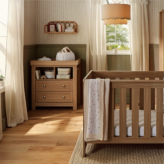 CuddleCo Burford 2 Piece Nursery Furniture Set - Oak