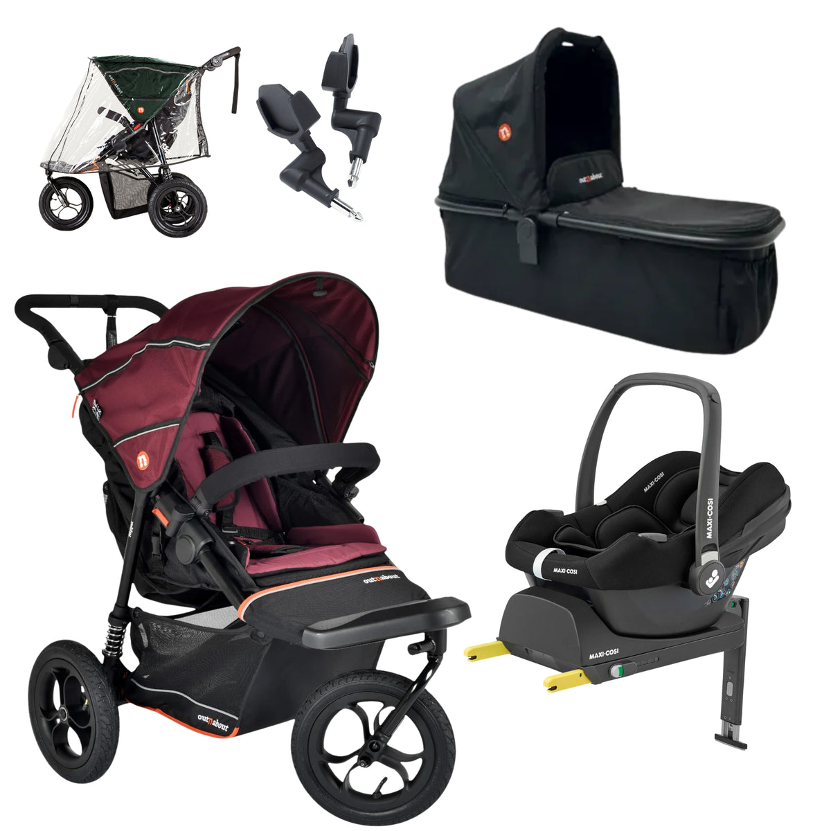 Out n About Nipper V6 Newborn Switch Bundle - with Maxi Cosi Cabriofix