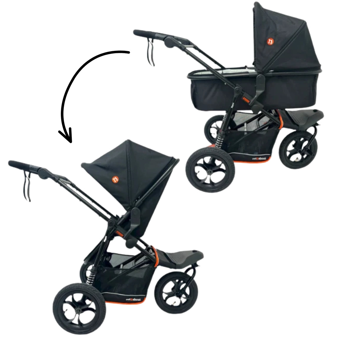 Out n About Nipper V6 Newborn Switch Bundle - with Maxi Cosi Cabriofix