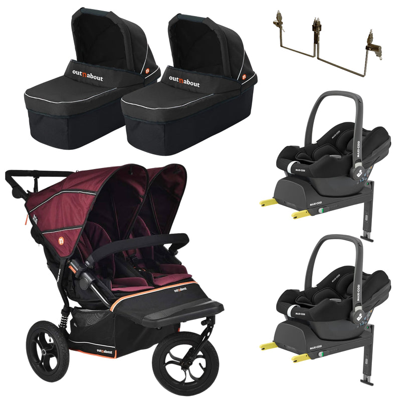 Out n About Nipper V6 Twin - with Maxi Cosi Cabriofix