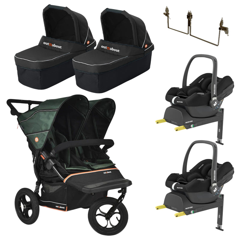 Out n About Nipper V6 Twin - with Maxi Cosi Cabriofix
