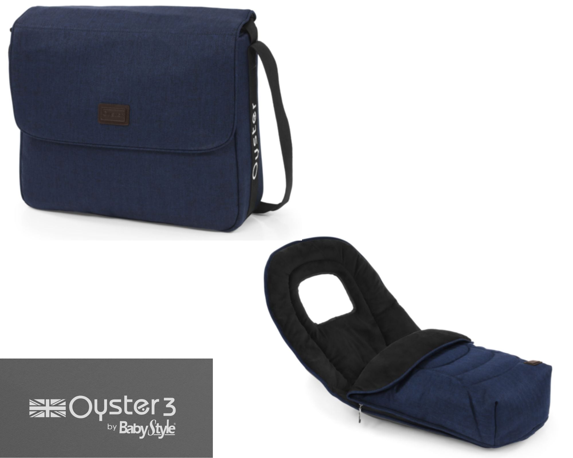 Oyster3 Rich Navy Footmuff & Bag