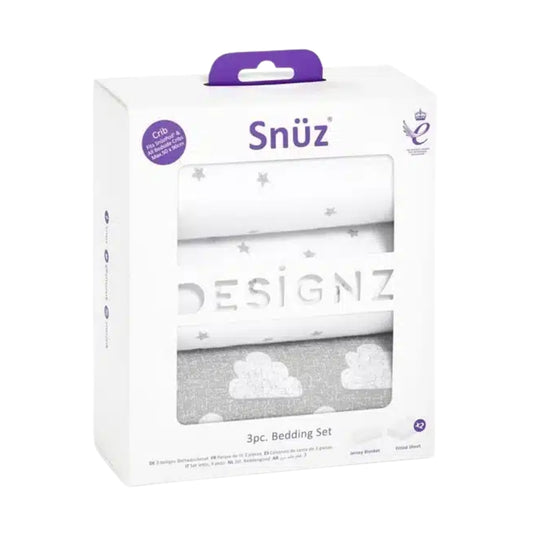 Snüz 3pc Crib Bedding Set, Cloud