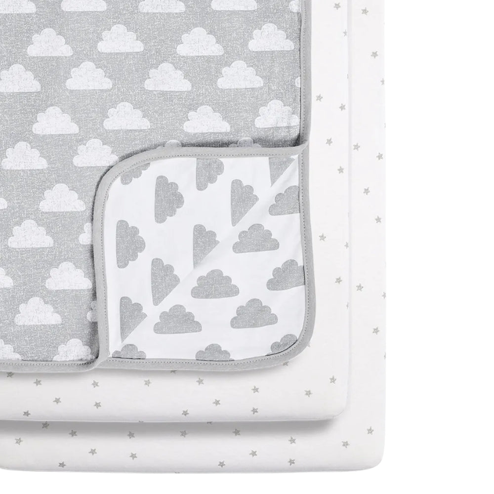Snüz 3pc Crib Bedding Set, Cloud