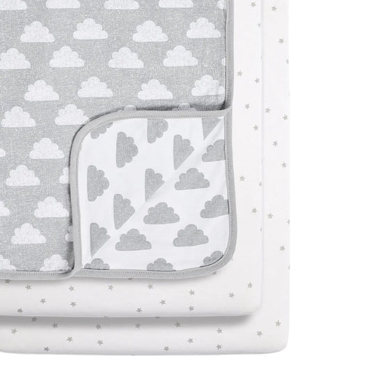 Snüz 3pc Crib Bedding Set, Cloud