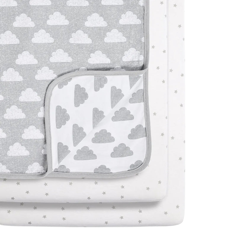 Snüz 3pc Crib Bedding Set, Cloud