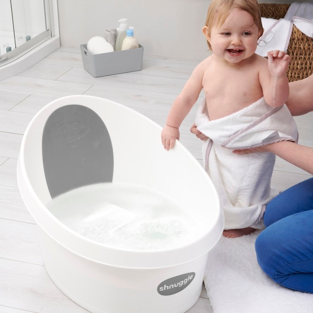 Shnuggle Toddler Bath, White/Slate Grey