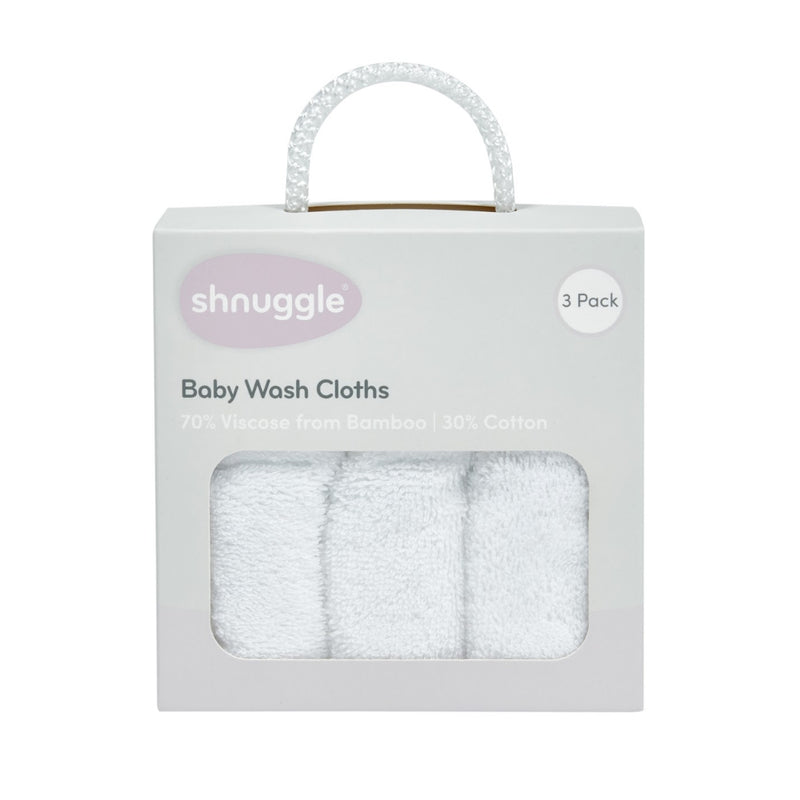 Shnuggle Bamboo Washcloths 3pc, White