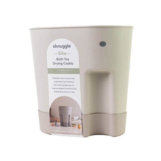 Shnuggle Ellie Bath Toy Storage Bin, Taupe
