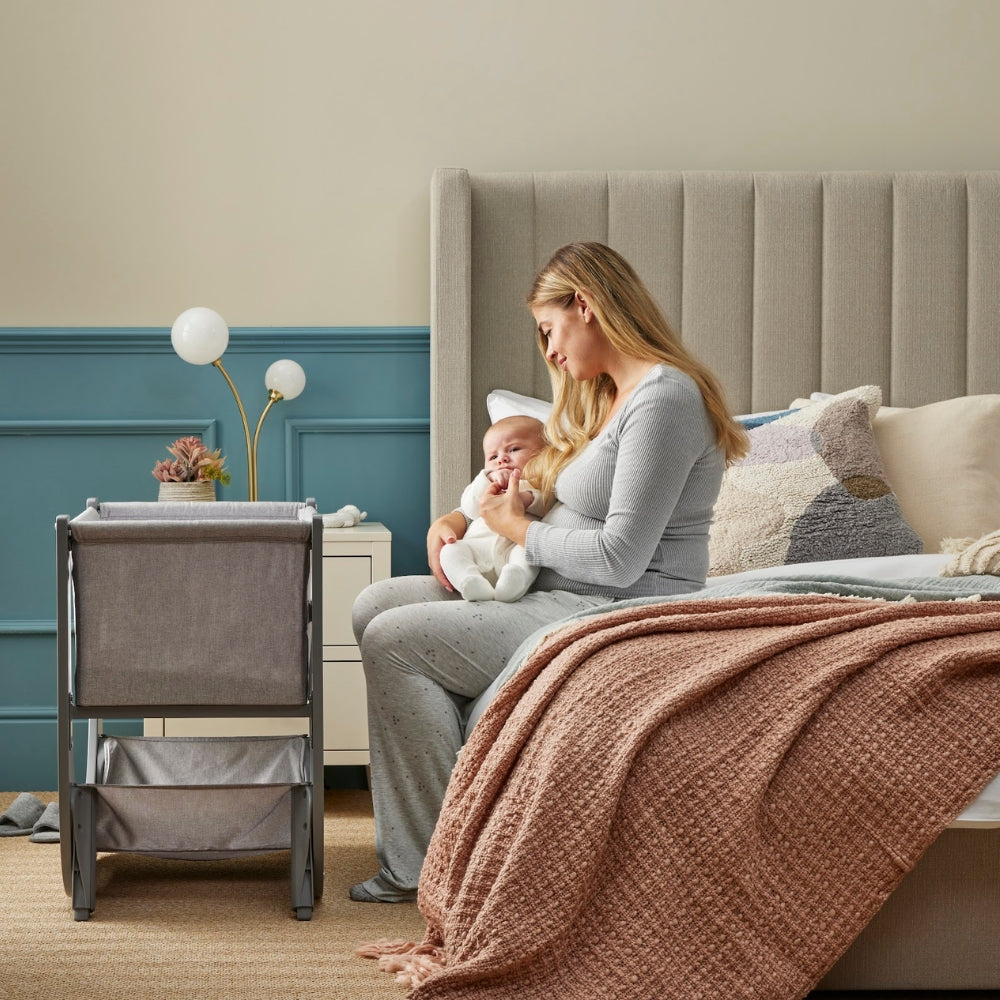 Shnuggle Air Lite Bedside Crib, Grey