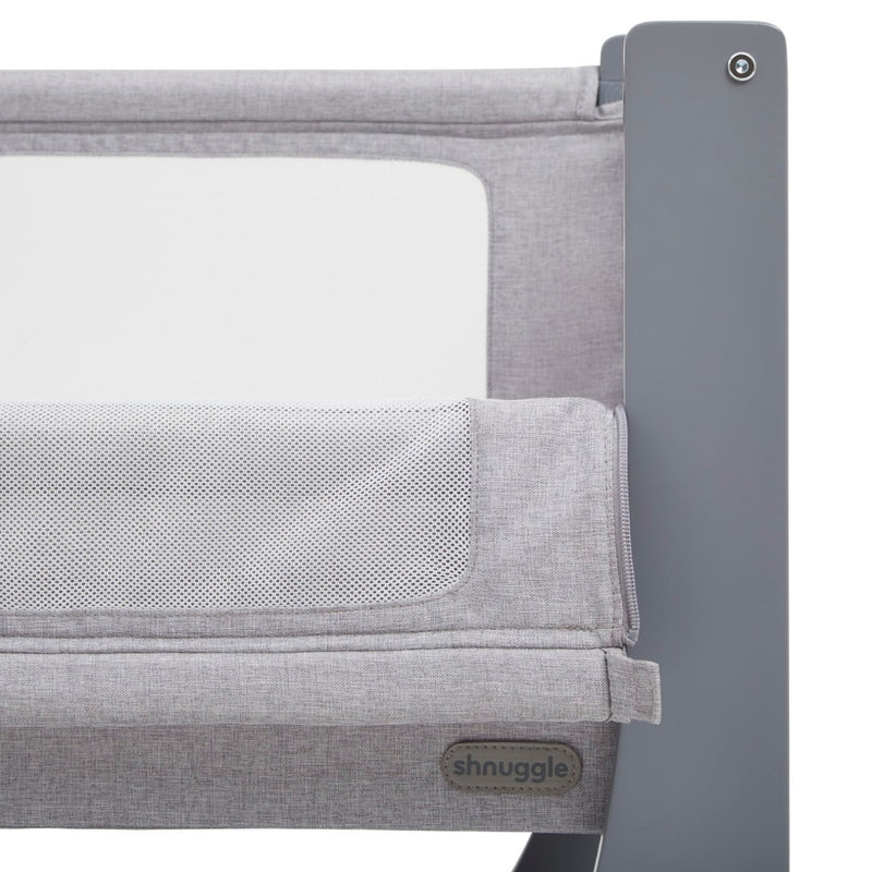 Shnuggle Air Lite Bedside Crib, Grey