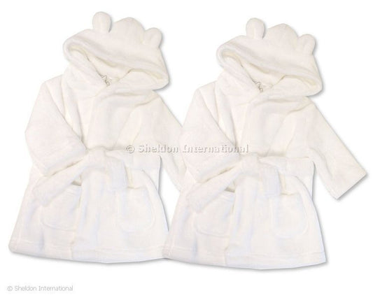Baby Bath Robe White 3-6 Months