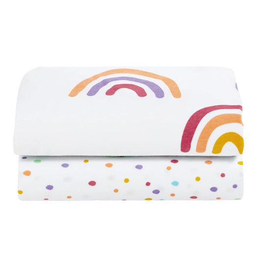 Snüz 2pc Crib Sheets, Multi Rainbow