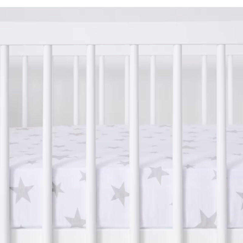 Snüz 2pc Cot/Cotbed Sheets, Grey Star