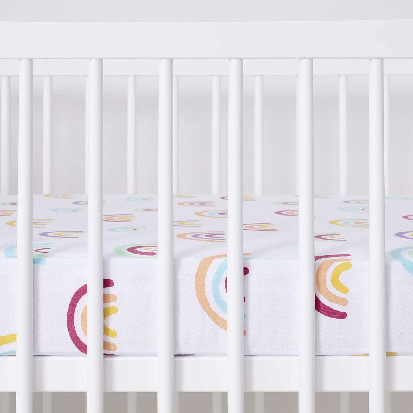 Snüz 2pc Cot/Cotbed Sheets, Multi Rainbow