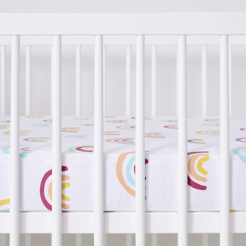 Snüz 2pc Cot/Cotbed Sheets, Multi Rainbow