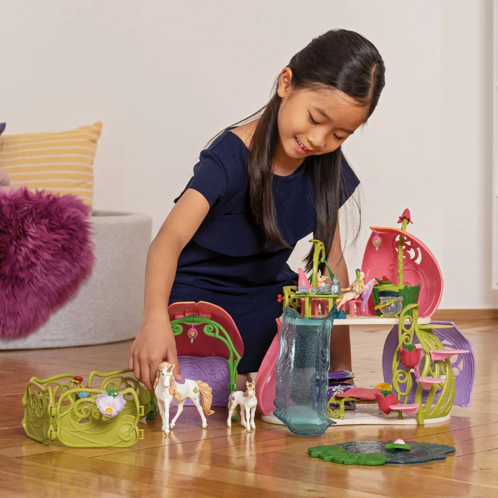 Schleich Bayala Glittering Flower House With Unicorns, Lakes & Stables