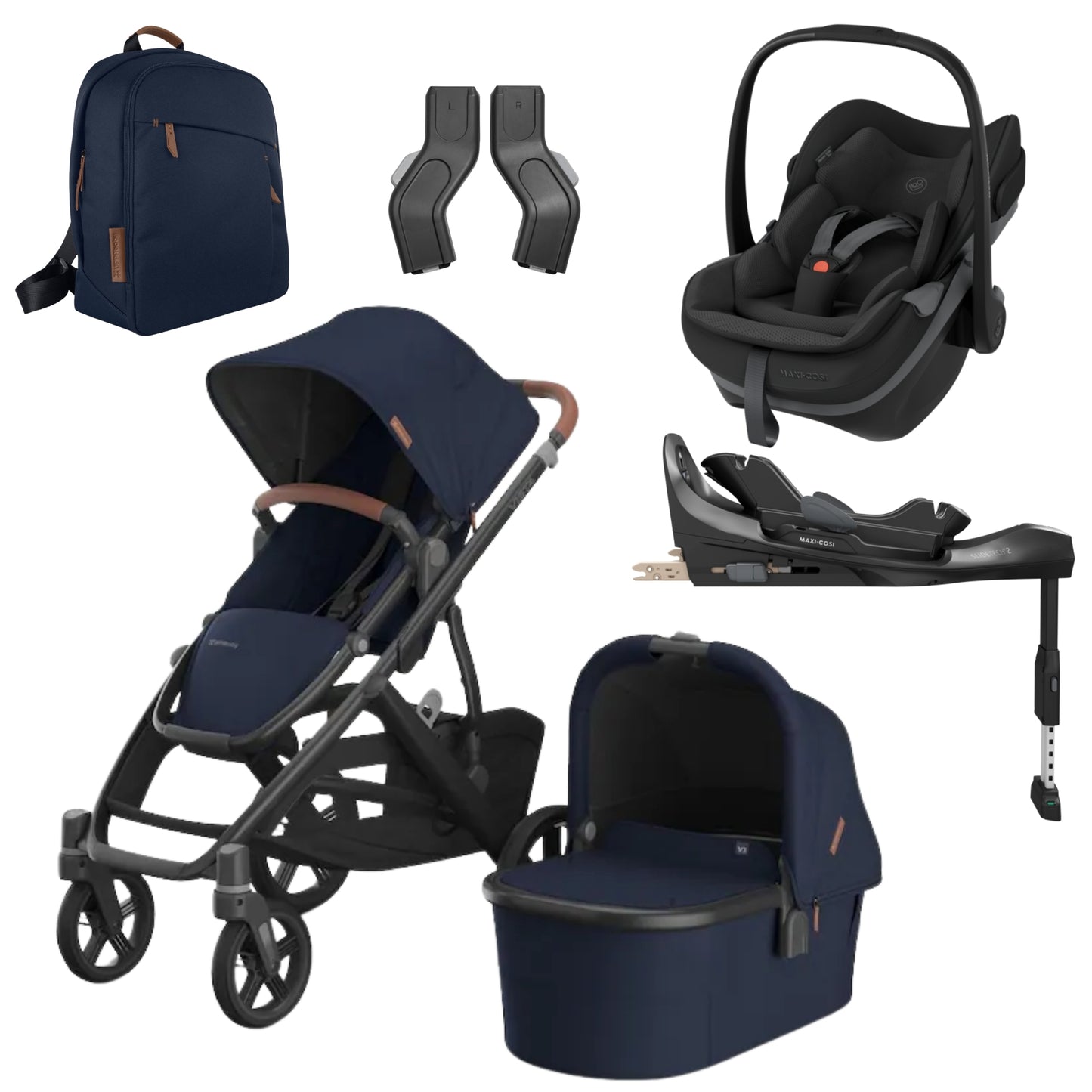 UPPAbaby Vista V3 Noa - with Maxi Cosi Pebble Slide Pro & Changing Backpack