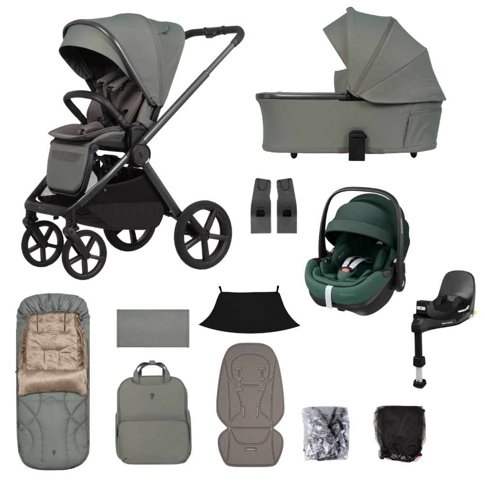 Venicci Upline 3 Aloe 4-in-1 Bundle - with Maxi Cosi Pebble Pro