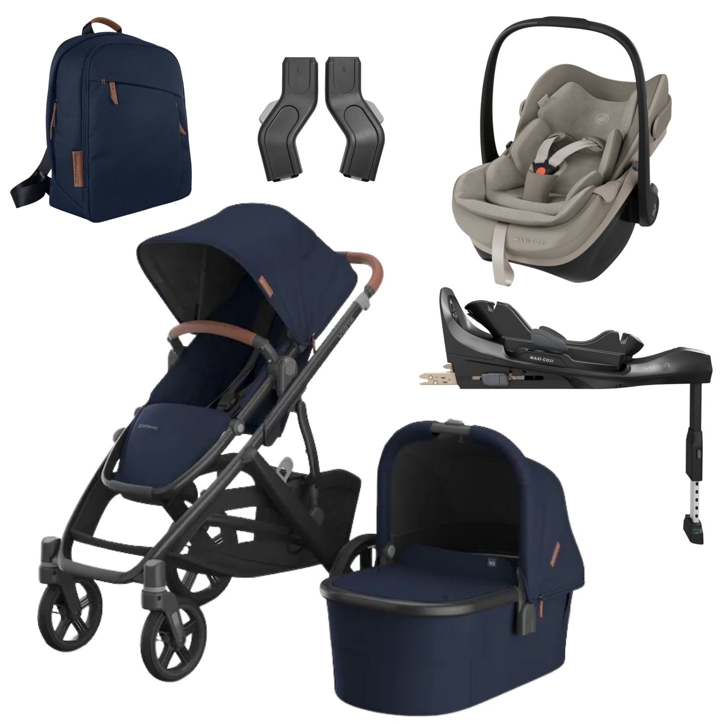 UPPAbaby Vista V3 Noa - with Maxi Cosi Pebble Slide Pro & Changing Backpack
