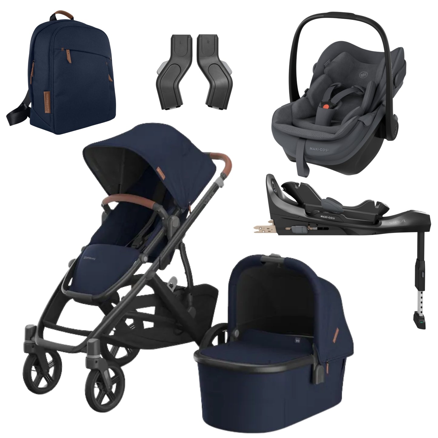 UPPAbaby Vista V3 Noa - with Maxi Cosi Pebble Slide Pro & Changing Backpack
