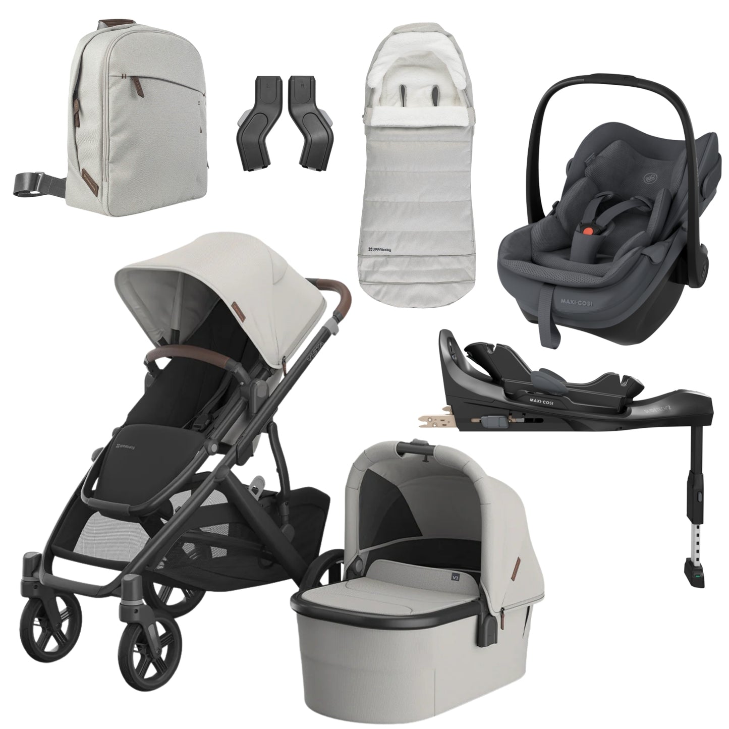 UPPAbaby Vista V3 Savannah - with Maxi Cosi Pebble Slide Pro & Accessories