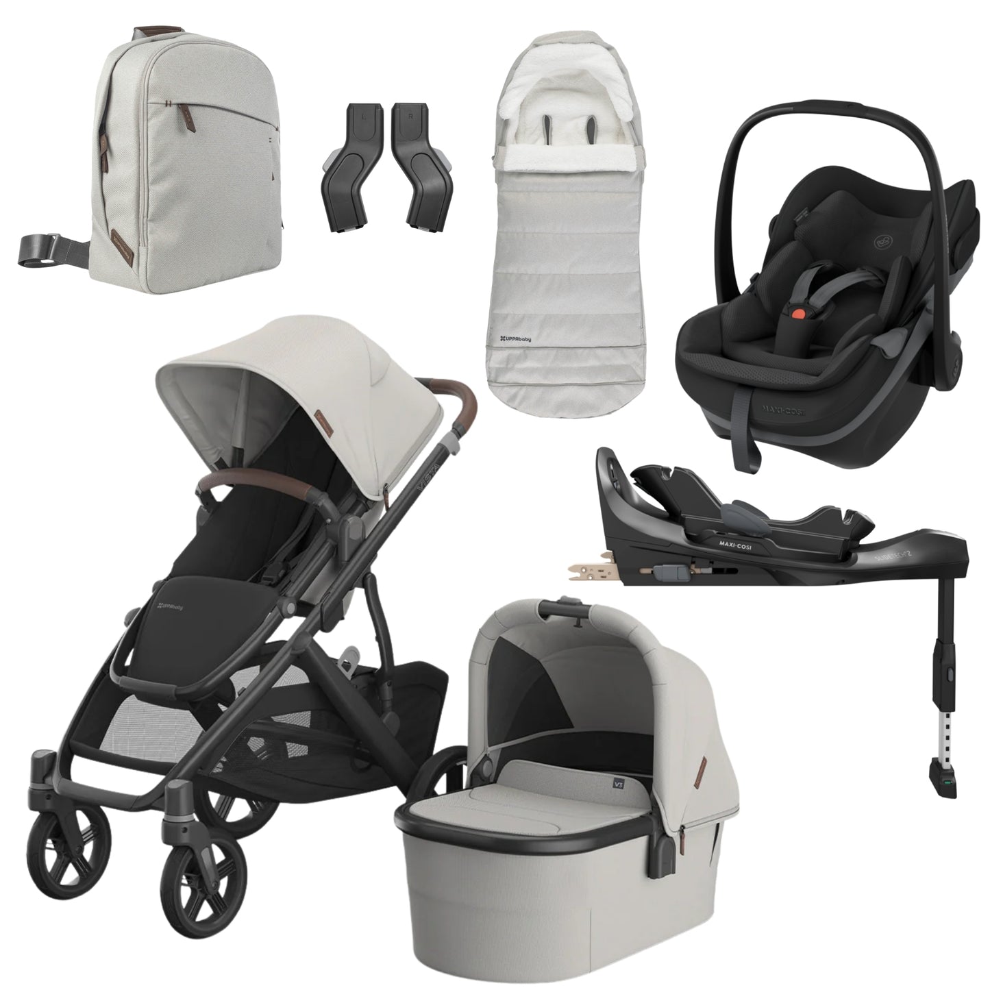 UPPAbaby Vista V3 Savannah - with Maxi Cosi Pebble Slide Pro & Accessories