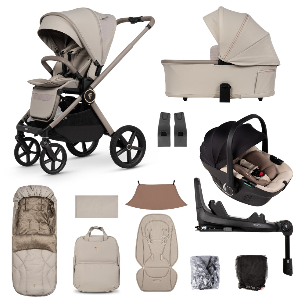 Venicci Upline 3 Pebble 4-in-1 Bundle - with Tiago Beige