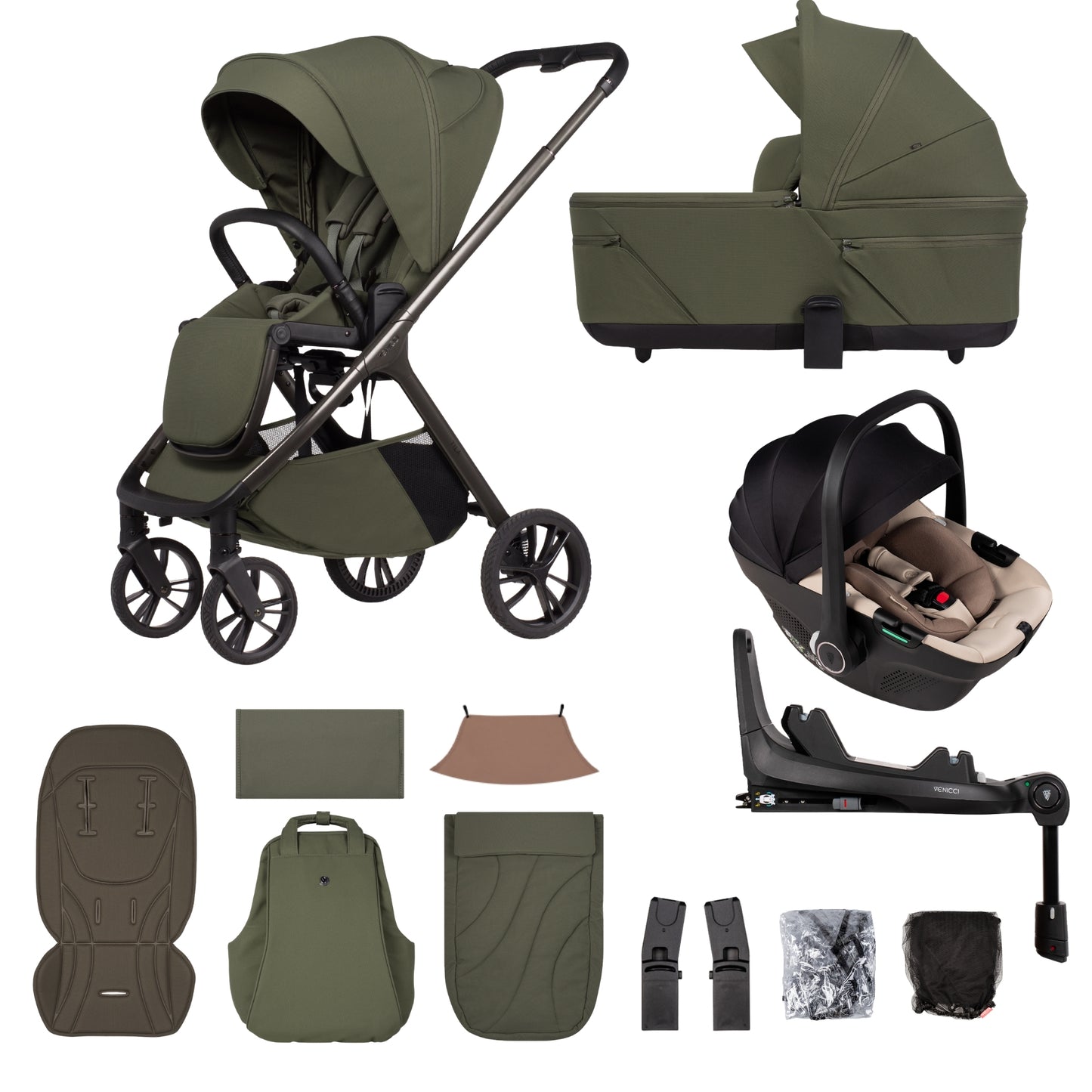 Venicci Tila Olive Luxury Bundle - with Tiago Beige