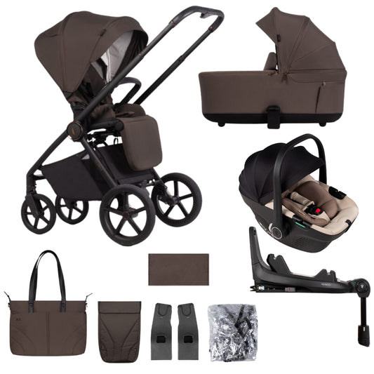 Venicci Claro 2 Chocolate 4-in-1 Bundle - with Tiago Beige