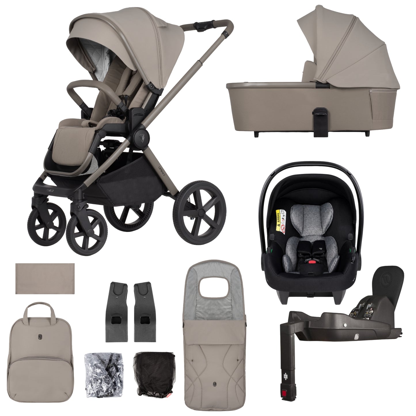 Ex Display Venicci Upline 2 Taupe - with Cosmo Car Seat
