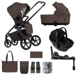 Venicci Claro 2 Chocolate 4-in-1 Bundle - with Tiago Black