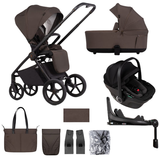 Venicci Claro 2 Chocolate 4-in-1 Bundle - with Tiago Black