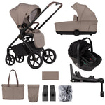 Venicci Claro 2 Almond 4-in-1 Bundle - with Tiago Black