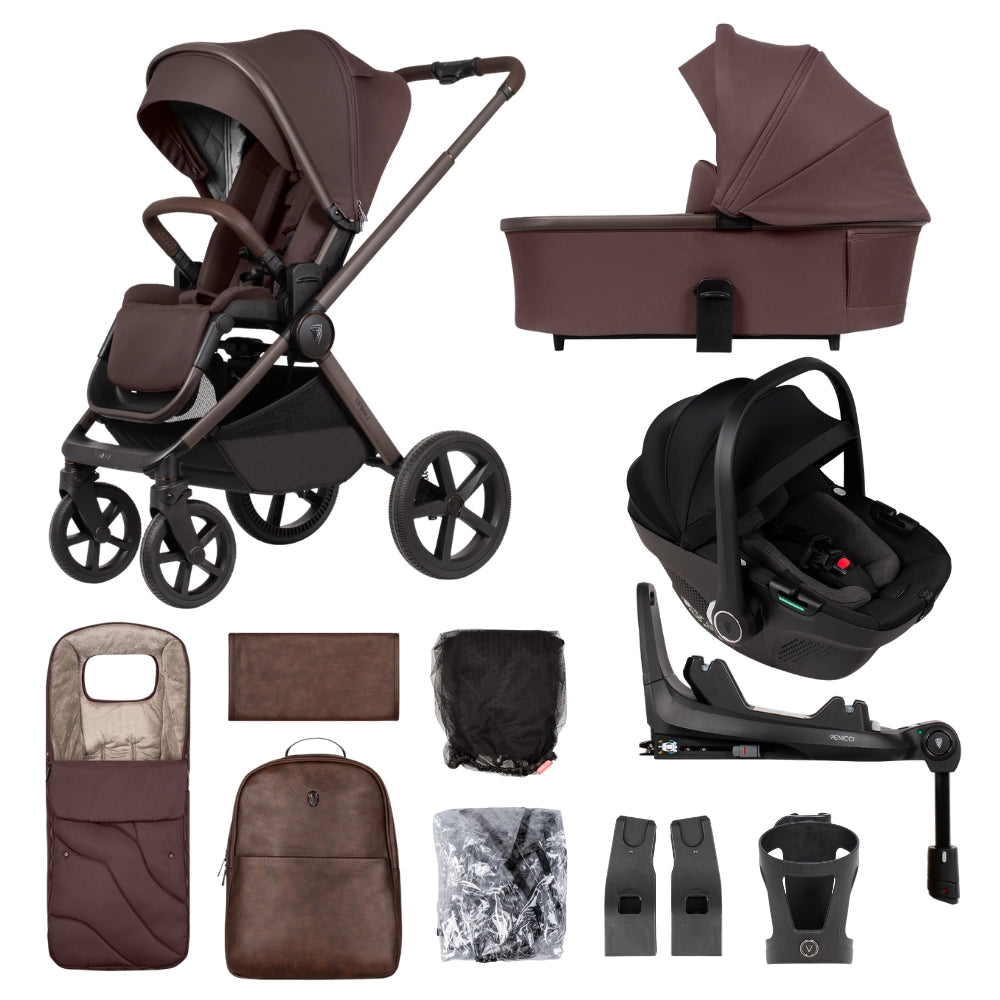 Venicci Upline 2 SE Burgundy 3-in-1 Plus Bundle - Tiago Car Seat