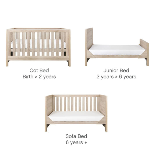 Tutti Bambini Modena 2 Piece Room Set & Mattress, Oak