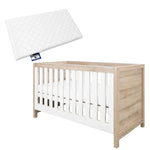 Tutti Bambini Modena Cotbed & Mattress, White/Oak