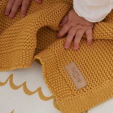 Tutti Chunky Knitted Blanket Ochre