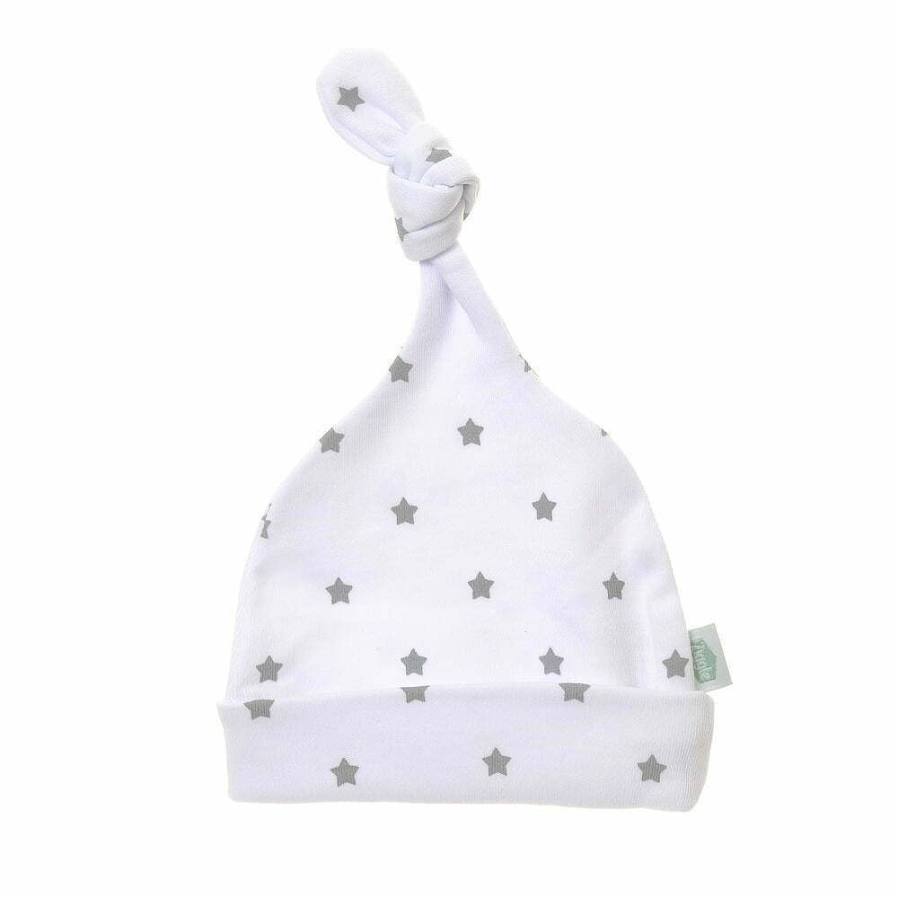 White Baby Hat - Grey Stars - Kings Baby Shop NI - Baby Gifts