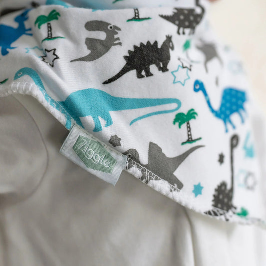 Ziggle Bandana Dribble Bib, Uptown Dinosaur