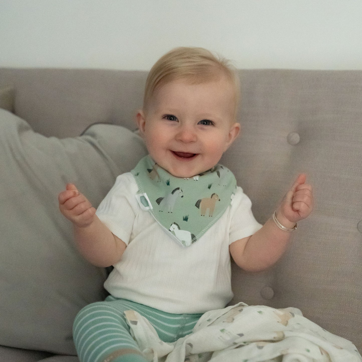 Ziggle Bandana Dribble Bib, Horses