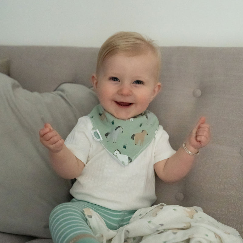 Ziggle Bandana Dribble Bib, Horses